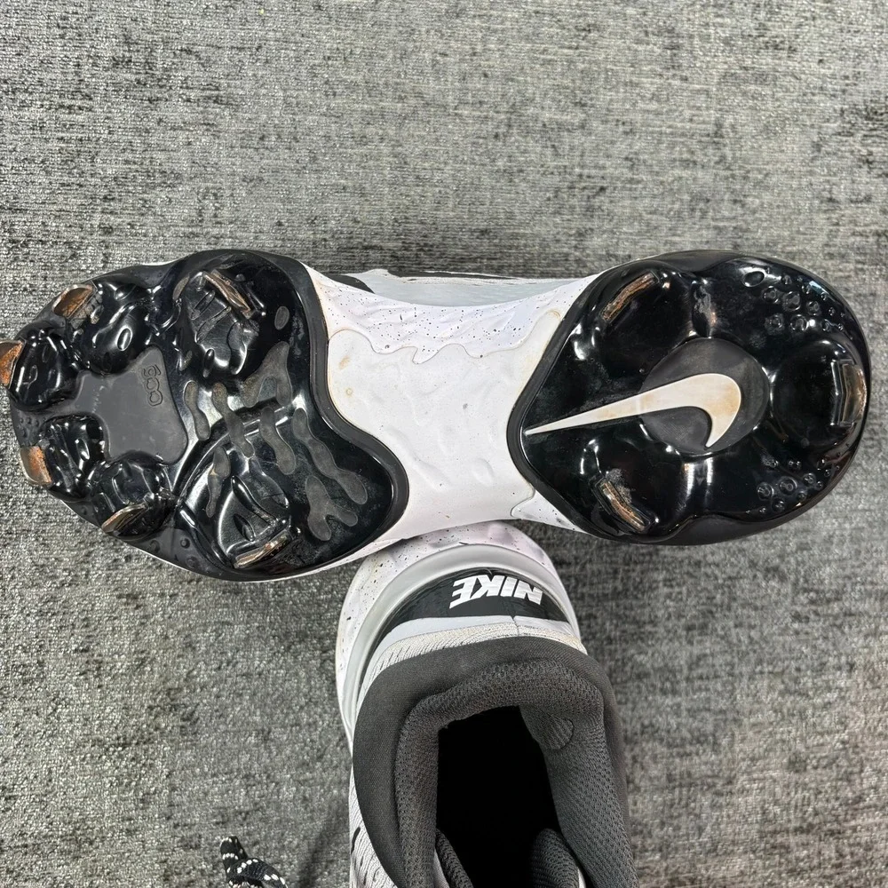 Nike Alpha Huarache Elite 4 Low Mens Size 7 Grey Black Metal Baseball Cleats